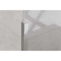 Ilcom - L-Eckprofil aus Edelstahl 2cm x 244cm - Satiniertes Silber