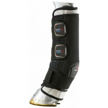 M, Noir: Tige arrière Tige de repos ou de transport pour chevaux SUPPORT BOOT avec sous-bande interchangeable et fermeture tearjaw élastique