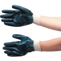Tuffsafe - Lightweight Nitrile Fully Coated Knit Wrist Black Gloves - Size 10