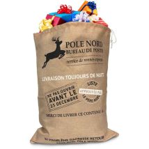 LA BOUTIQUE DE Noël - Weihnachtsmann-Kapuze in Jutetoptik Rot