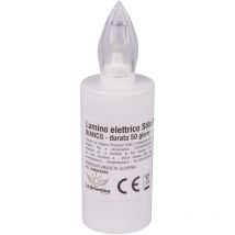Lumino Elettrico a Led Stilo Pacis, Durata 50 Giorni, Bianco con Luce Rossa Intermittente, 9.5xø3 cm - La Briantina