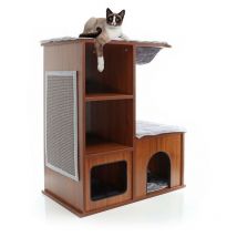 Le Poisson Qui Jardine - La Cabane de Jeu Design pour Chats : Un Paradis Élégant pour Vos Félins - Marron