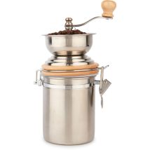 Tumalagia - La Cafetière Molinillo de café tradicional de acero inoxidable, plateado