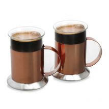 La Cafetiere - Set De 2 Tassen De Kaffee, Edelstahl, Kupfereffekt