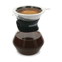 La Cafetière - Set de Karaffe de Glas und Tropfer de Kaffee, 3 Tassen, Box de Geschenkkarton