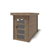 Altanka - Casetta da giardino in legno - 4,50m2 - 1,50x3m - impregnata - 28mm - colore: marrone - DOM628