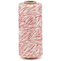 Spago Rosso e Bianco 50 m Corda Bicolore per imballaggi, Giardinaggio, Fai da Te - La Cordeline