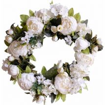 Memkey - La couronne de porte illumine la décoration Couronne de porte éclaircit la décoration de porte d'entrée pour mariage/anniversaire/salon 1