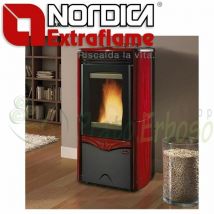 La Nordica Extraflame - Duchessasa Steel -Estufa de pellets de 8,7 kw de burdeos