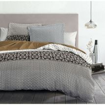 Parure de couette 100% coton 57 fils chocolat 240x260 cm - la nuit berbere