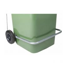 La pédale soulève un couvercle en acier pour les bacs de peinture avec des roues à déchets Per bidone 120 Lt.