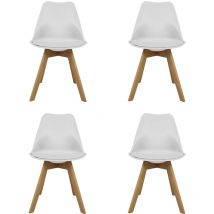 Pack de 4 unidades de sillas de estilo nórdico modelo Salou en color blanco