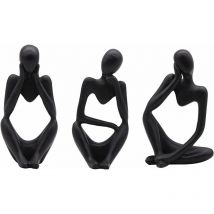 La Statue du penseur, 3 Pièces Sculpture Abstraite Résine Mini Penseur Sculpture Ornements Ensemble à la Main Abstraite penseur Sculpture Moderne
