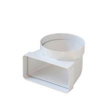 La Ventilazione - Coude vertical de tube Ventilation rond Ø100 à tube Ventilation rectangulaire 120 x 60 mm Blanc - First Plast
