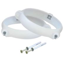 La Ventilazione - 2 Colliers bride blanc pour tube Ventilation Rond Ø125 + Vis 5x45 mm et cheville en nylon - First Plast