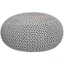 Label51 - Pouf tricoté Coton l Gris clair