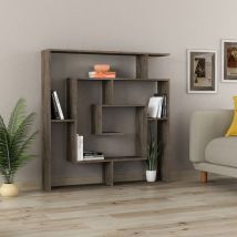 Labirent Modern Bookcase Display Unit Room Separator Dark Coffee Medium 129cm - Oak Effect - Oak Effect - Decortie