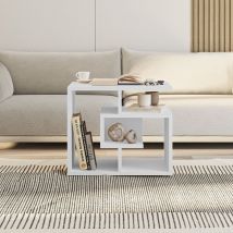 Decortie - Labirent Modern Coffee Table Multipurpose h 45cm - White - White