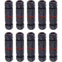 Rosemary - LaBlanc – 10 Stück IP68 wasserdichter elektrischer Kabelstecker, 3-polige wasserdichte Steckverbinder für den Außenbereich, wasserdichter