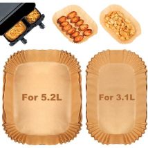 100 Pieces Air Fryer Baking Paper for Tefal 5.2/3.1 l Dual Easy Fry Air Fryer, Philips Dual Basket Airfryer 3000 Series, Baking Paper for Moulinex
