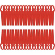 Lablanc - 120 Pcs Lame Coupe Bordure Tondeuse à Gazon Rouge Lames en Plastique de Rechange 8,3cm Tondeuse à Gazon en Plastique Lames pour Jardin et
