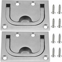 LaBlanc - 2 Flush Boat Hatches Stainless Steel Marine Handle Flush Mount Boat Hatch Flush Pull Handle with 8 Screws for Marine Yacht Boat Cabinet