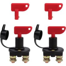 2 Pack 12V/24V Automotive Battery Kill Switch Isolator Cut Off Power Emergency Cut Off Switch - Lablanc