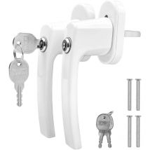 Lablanc - 2 pcs poignée de fenetre à clé en Aluminium, poignee de fenêtre verrouillable pour Sécurité Enfant, Poignée de Porte avec Vis, pour Toutes