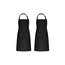 2 Pièces Tabliers de Cuisine pour Homme Femme, Tablier de Ménage Tabliers Porte-Outils avec 2 Poches pour Barbecue, Tablier Jardinier Adultes