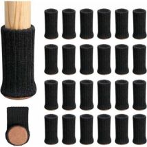 Lablanc - 24 Stück Stuhlsocken für Stuhlbeine, Möbelfüße, Anti-Rutsch-Pads für Stuhlbeine mit 2,5 cm bis 5,1 cm Durchmesser, schwarz