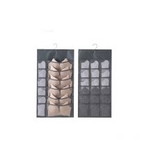 2PCS Rangement à Suspendre Sac Organisateur de sous-vêtements pour Armoire Double-Face Penderie Placard Cintre étagères pour Les Soutiens-Gorge,