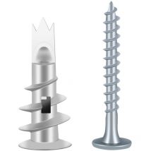 50PCS Vis et Chevilles Métal, Cheville pour Plaques de Plâtre, Chevilles Auto Foreuses, Cheville Placo avec Vis, Cheville Carreau de Platre, pour Les
