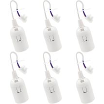 LaBlanc - 6 PCS E27 Lampenfassung E27 Leuchtmittelhalter Renovierungsfassung weiß Baufassung mit Kabel Baustellenfassung 4A 250V Lichtsockel