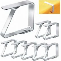 8 pcs Pince Nappe Exterieur, Pince pour Nappe de Table Inoxydable Anti-Glissant,Attache Nappe Réglable 7 x 8 cm,Accroche Nappe Table Grande Epaisse