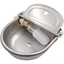 Abreuvoir à eau en acier inoxydable avec bouchon de vidange et valve à flotteur réglable pour cheval, chien, bétail, chèvre, mouton, cochon,