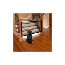 Barrière de sécurité Chien Barrière de Rétractable Pliable pour Barrière D'escalier de Sécurité pour Chiens et Bébé Noir(Taille 72x100cm) - Lablanc