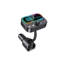 LaBlanc - Bluetooth-FM-Transmitter mit Doppelmikrofon, [Eine Taste zum Ausschalten von FM] Kabellose Freisprecheinrichtung mit 3 USB-Anschlüssen