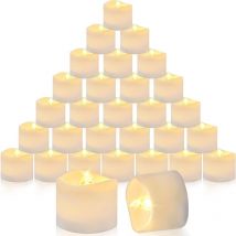 Lablanc - Bougie Led Flamme Vacillante, Lot de 30 Bougie Chauffe Plat Led, Bougie Electrique, Bougie Sans Flamme, 100 + Heures de Lumière Électrique,