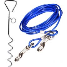 Lablanc - Câble Attache Chien,Piquet en Acier Inoxydable ,360° Laisse en Spirale Domestiques Complet pour Extérieur Jardin et Camping L'Attache en