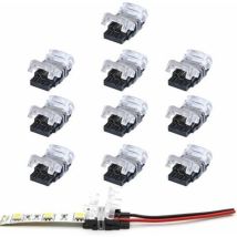 Lablanc - Connecteur bande led 2 broches,Lot de 10 Connecteurs de Ruban led à 2 Broches pour Bande led smd 5050/3528 Couleur Unique Imperméable et