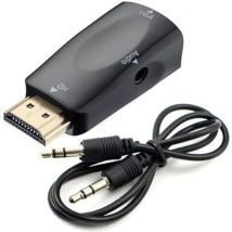 Lablanc - Convertisseur hdmi vers vga - Câble audio - Résolution vidéo - Adaptateur compact avec transmission audio - Jack 3,5 mm