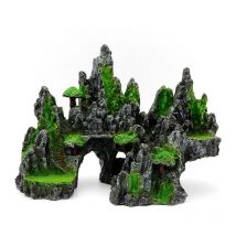 LaBlanc Deko-Aquarium mit Blick auf die Berge, Steinaquarium, Landschaftsbau, Ziersteingarten, Höhlendekoration, Aquarium-Dekoration, Versteck,