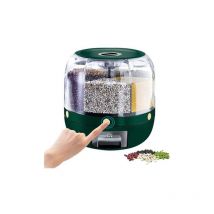 Lablanc - Distributeur de riz rond à 6 compartiments, distributeur de céréales rotatif à 360°, conteneurs de stockage