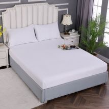 Lablanc - Drap Housse,Blanc, 180 x 200 cm,Coupes de 30 cm pour Matelas épais,Polyester Microfibre brossée
