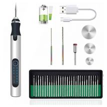 Rosemary - Tigrezy Electric Engraver Pen Mini Engraving Tool Cordless usb Electric Rotary Tool 3 Levels Adjustment for Engraving Jewelry Glass Wood