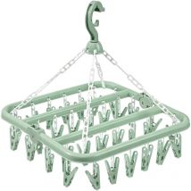 Lablanc - Etendoir Chaussette avec 32 Pinces, Etendoir Linge Interieur Extérieur Suspendre, Sechoir a Linge Rotatif Pliant, pour Chaussettes,