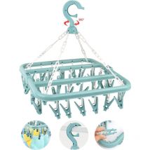 Lablanc - Etendoir Chaussette,Étendoir à Linge à Suspendre avec 32 Pinces,Etendoir Linge Interieur Extérieur Suspendre,Sechoir a Linge Rotatif