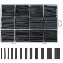 Gaine Thermoretractable Noire 625pcs Gaine Thermo Retractable Gaines Thermoretractables Un Assortiment de 8 Tailles 1 – 10 mm - Lablanc