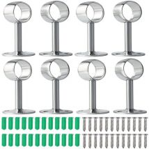 Lablanc - Gardinenstangenhalterung, 8 Stück, Garderobenstangenhalterung, Garderobenstangenhalterung, Flanschstangenhalterung mit Schrauben und