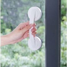 LaBlanc – große Glastür- und Fenstergriffe, Badezimmer-Schiebetüren, Schränke, lochfreie Griffe, Kühlschrankgriffe, Haltegriffe für die Dusche (weiß)